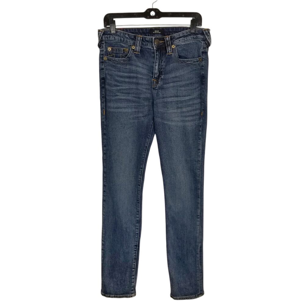 True Religion Women's Billie Mid Rise Straight Leg Jeans Medium Wash Size 30 - Picture 2 of 10